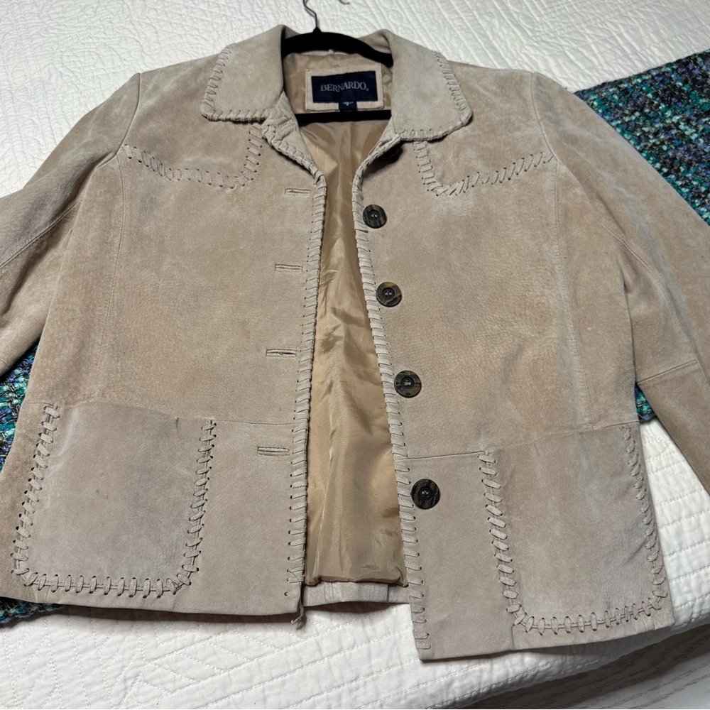 Bernardo Light Tan Suede Blazer - Picture 2 of 6